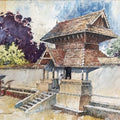 Duplex (Sacred Thresholds: A Pen and Ink Study of a Kerala Temple Entrance)