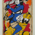 Religious serigraphs painting titled 'Durga', 30x21 inches, by artist M. F. Husain on Paper