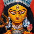 Religious acrylic painting titled 'Durga', 24x18 inches, by artist Sumon Naskar on Canvas
