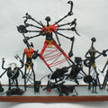 Religious sculpture titled 'Durga', 24x30x9 inches, by artist Uttam Manna on Iron