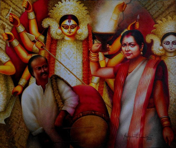Durga Series 11 Painting by Sudipta Karmakar | ArtZolo.com