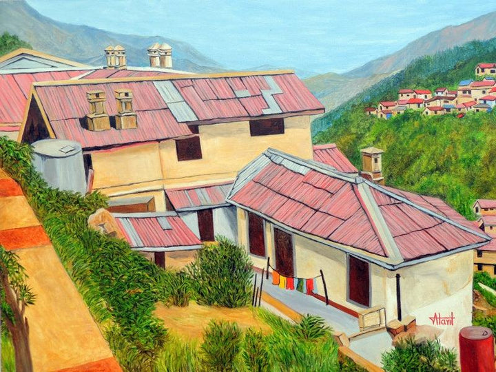 Dwellings In Nainital Painting by Ajay Harit | ArtZolo.com