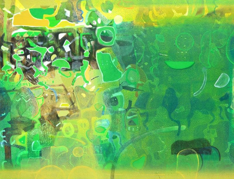 Abstract mixed media painting titled 'Earth', 48x60 inches, by artist Neeraj Yadava on Canvas