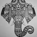 Animals pen drawing titled 'Elephant 1', 30x22 inches, by artist Kushal Kumar on Paper