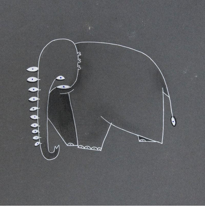 Elephant Drawing by Darshan Mahajan | ArtZolo.com