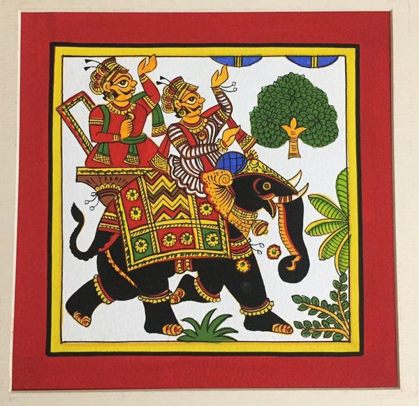 Elephant Procession Traditional Art by Unknown | ArtZolo.com