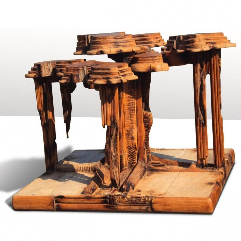 Lifestyle sculpture titled 'Embrace', 30x26x26 inches, by artist Indira Ghosh on Wood