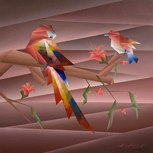 Animals acrylic painting titled 'Encouragement', 24x24 inches, by artist Nirakar Chowdhury on Canvas