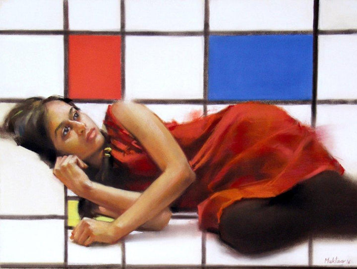 Envoleped By Mondrian Pastel Painting by Mukta Avachat | ArtZolo.com