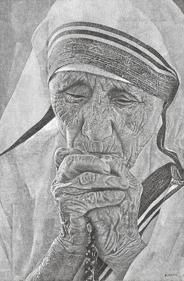 Epitome Of Compassion Drawing by Surya Murthy | ArtZolo.com