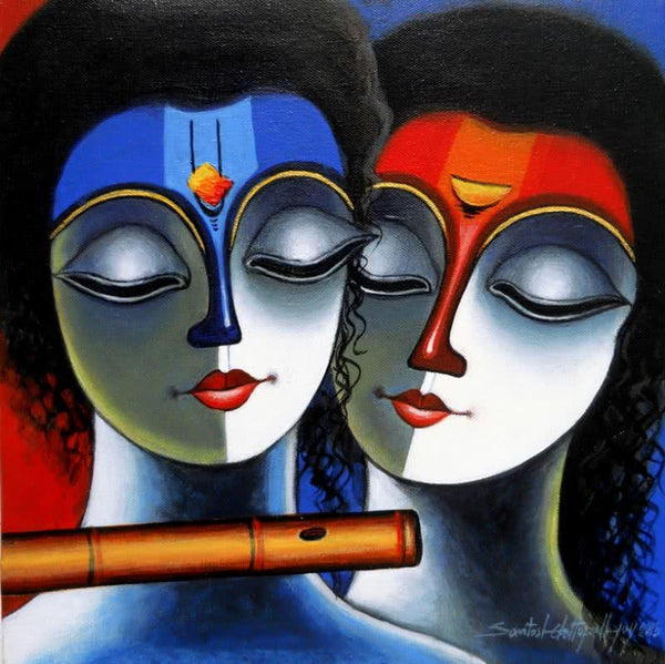 Eternal Love Ii Painting by Santosh Chattopadhyay | ArtZolo.com