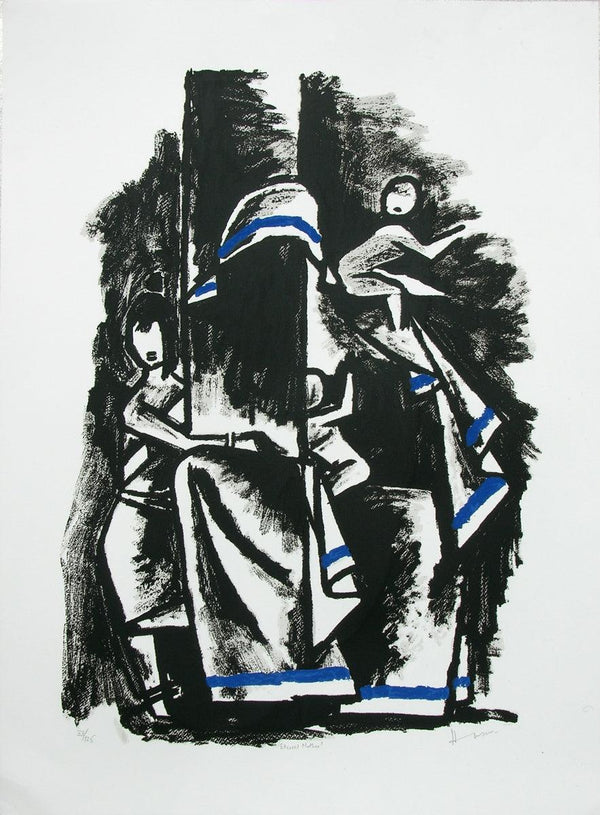 Eternal Mother 2 Painting by M F Husain | ArtZolo.com