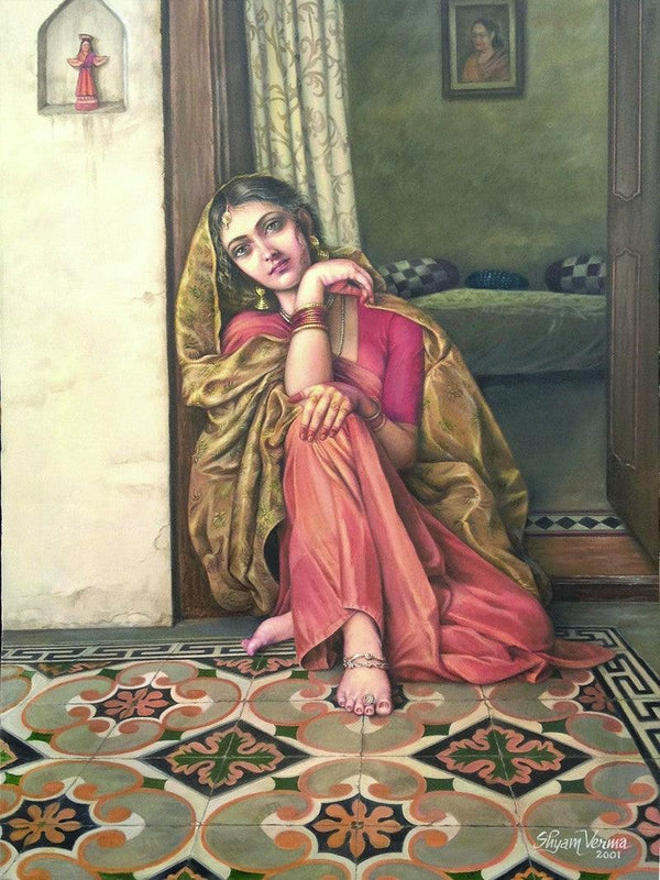 Eternal Wait Of Newly Wedde Girl Painting by Shyam Verma | ArtZolo.com