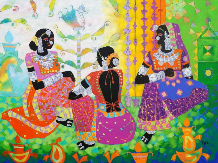 Ethnic Serendipity 22 Painting by Anuradha Thakur | ArtZolo.com