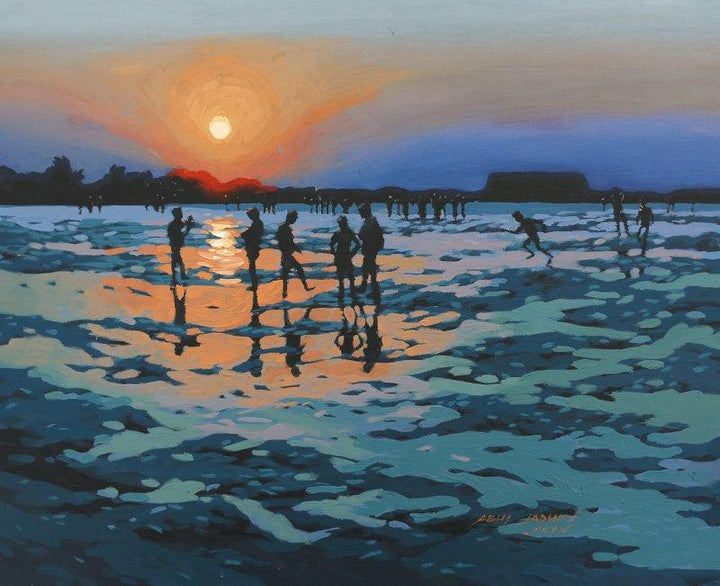 Evening At Albaag Beach Painting by Abhijit Jadhav | ArtZolo.com