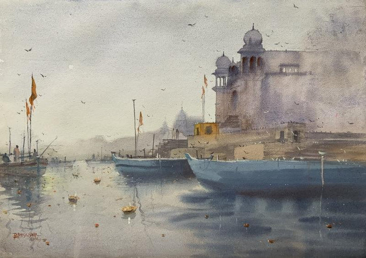 Evening At Varanasi Painting by Rupesh Sonar | ArtZolo.com