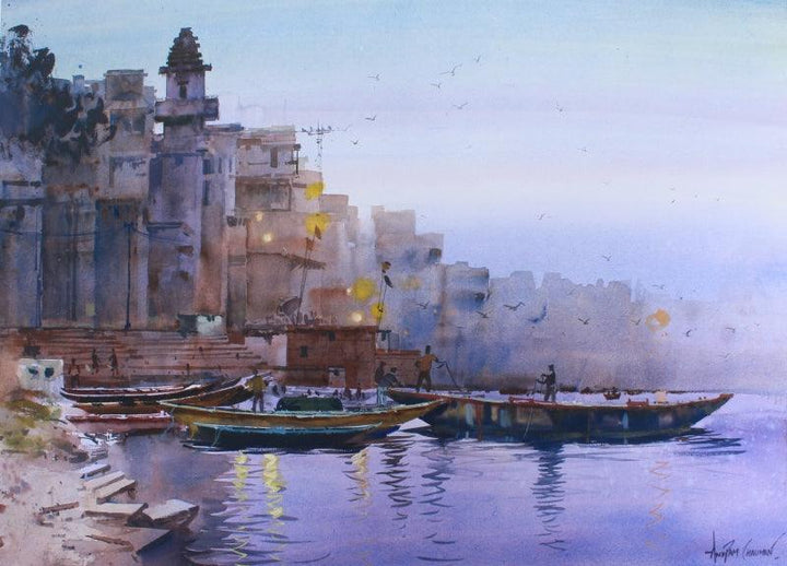 Evening In Paradise Painting by Anupam Chauhan | ArtZolo.com