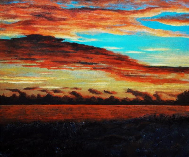 Evening Shades Painting by Seby Augustine | ArtZolo.com