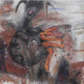 contemporary mixed media painting titled 'Exploitation', 15x22 inches, by artist Kartick Dinda on Hard Board