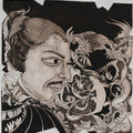 Figurative printmaking titled 'Expression', 10x10 inches, by artist Anupama Dey on Paper