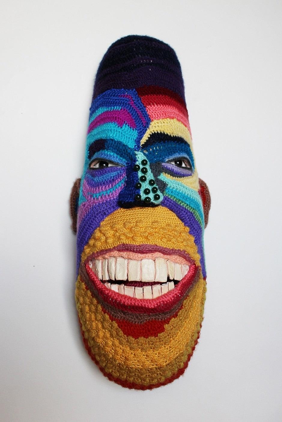 Figurative sculpture titled 'Face 15', 21x9x6 inches, by artist Archana Rajguru on Mixed Media