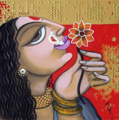 Face 18 Painting by Varsha Kharatamal | ArtZolo.com