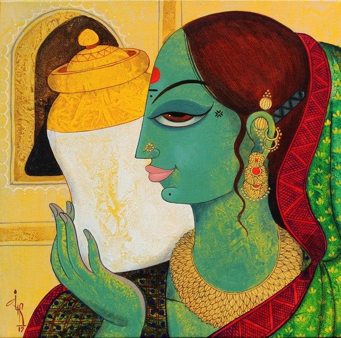 Face 9 Painting by Varsha Kharatamal | ArtZolo.com