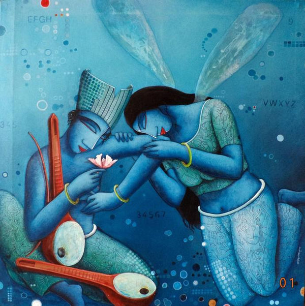 Fairy Love Painting by Samir Sarkar | ArtZolo.com