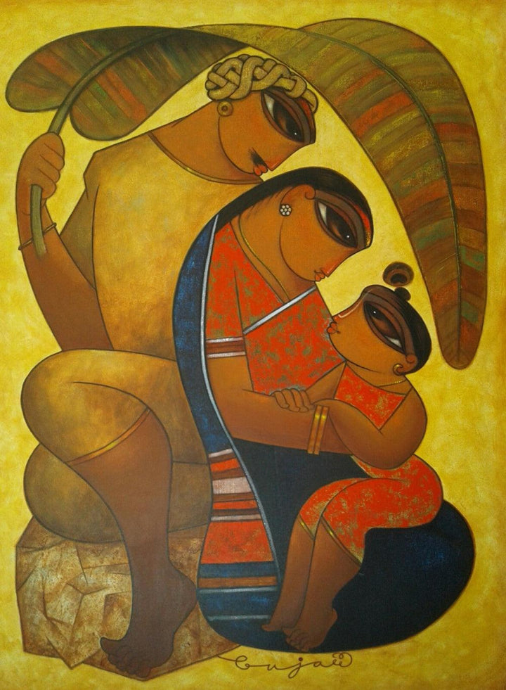 Family 2 Painting by Ramesh Gujar | ArtZolo.com