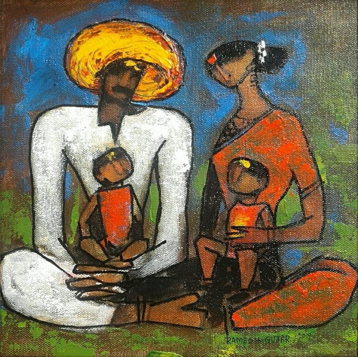 Family 3 Painting by Ramesh Gujar | ArtZolo.com