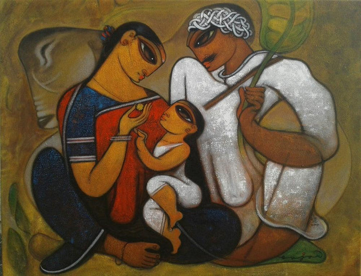 Family 4 Painting by Ramesh Gujar | ArtZolo.com