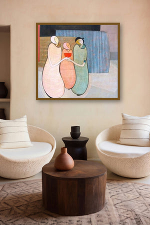 Family (Bonds of Kin: A Family Portrait) by artist Dattatraya Thombare displayed in a Contemporary gallery