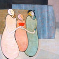 Figurative acrylic painting titled 'Family', 48x72 inches, by artist Dattatraya Thombare on Canvas