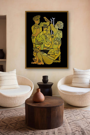 Fantasy 2 (The Cosmic Council) by artist Arvind Sharma displayed in a Contemporary Exhibition gallery