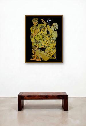 Fantasy 2 (The Cosmic Council) by artist Arvind Sharma displayed in a Contemporary Lounge