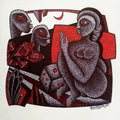 Figurative pen drawing titled 'Fantasy', 5x5 inches, by artist Arvind Sharma on Paper