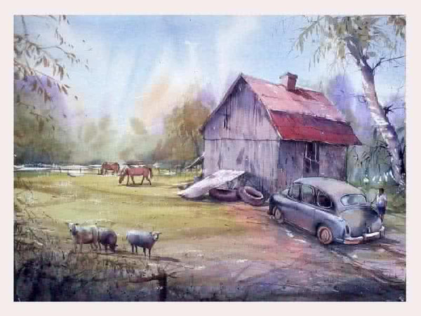Farm Painting by Amit Kapoor | ArtZolo.com