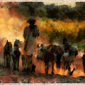 Lifestyle Digital Painting digital art titled 'Farmer', 11x16 inches, by artist Pushpendu Dutta on canvas