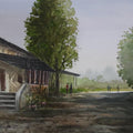 Landscape watercolor painting titled 'Farmhouse', 12x16 inches, by artist Madhukar Mahajan on Paper