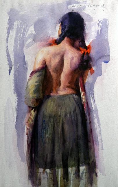 Figure V Painting by Pramod Kurlekar | ArtZolo.com
