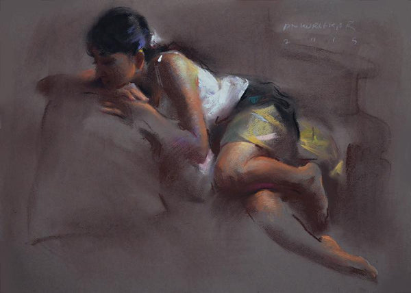 Figure X Painting by Pramod Kurlekar | ArtZolo.com