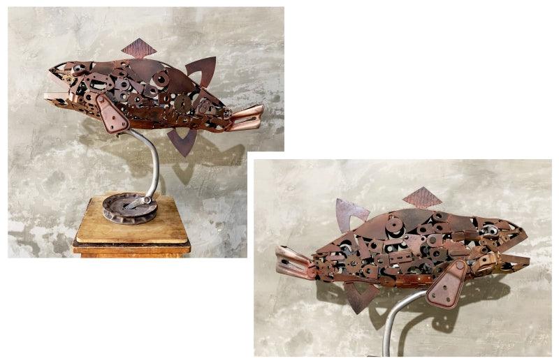 Animals sculpture titled 'Fish', 24x30x10 inches, by artist Vinit Barot on Mixedmedia