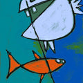 Animals Digital Painting digital art titled 'Fish', 15x11 inches, by artist Nedunseralathan Rajamanickam on canvas