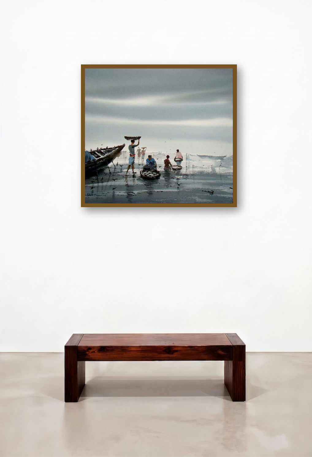 Fishing (Symphony of the Sea) by artist Jiaur Rahman displayed in a Designer Study