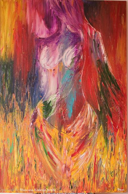 Flames Her Endless Passion And Desire Painting by Bhawna Jotshi | ArtZolo.com