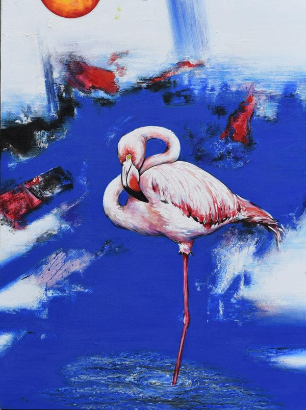 Flamingo 5 Painting by Vishwajeet Naik | ArtZolo.com