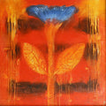 Nature acrylic painting titled 'Flower 2', 37x37 inches, by artist Balaji Ubale on Canvas