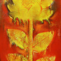 Nature acrylic painting titled 'Flower', 39x23 inches, by artist Balaji Ubale on Canvas