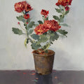 Still-life oil painting titled 'Flowers 2', 19x15 inches, by artist Paresh Thukrul on Canvas