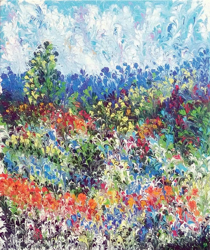 Flowers Of Heaven Vi Painting by Kaukab Ahmad | ArtZolo.com